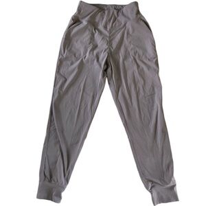 Tan Jogger Pants Women Beige Activewear Stretchy Neutral Bottoms Medium Ajisai